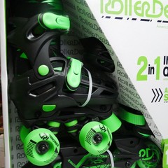 Roller Derby 2 in 1 INLINE + QUAD Combo Boys Skates Adjustable Sizes 12-2 NEW