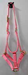 NEW PINK LARGE 1100 – 1500 LBS NYLON HORSE HALTER GOLD TONE HARDWARE