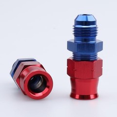 -6 AN Male to 3/8″ Hardline Compression Fitting 6AN to 3/8″ Red/Blue – 2PCS