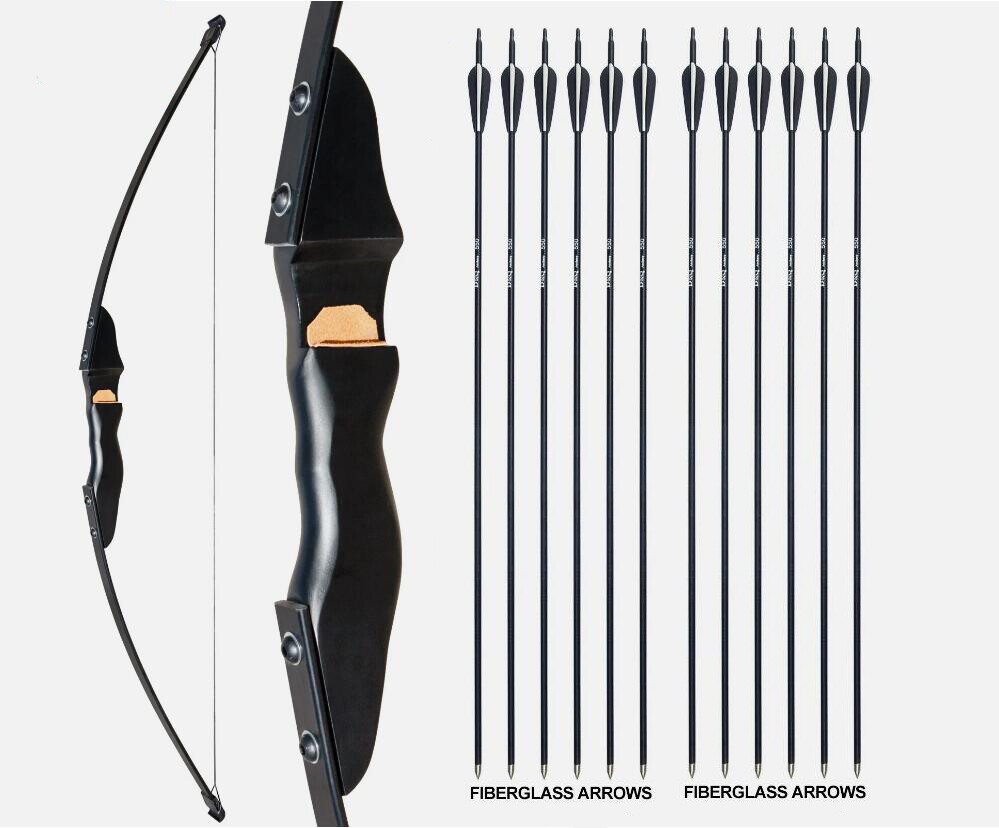 30/40LBS Archery Recurve Wood Bow Longbow Set Arrow Adult Outdoor Hunting Target