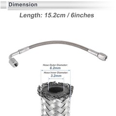 AN3 Turbo Oil Feed Line Kit 6″ Pressure Remote – Oil Drain 6″