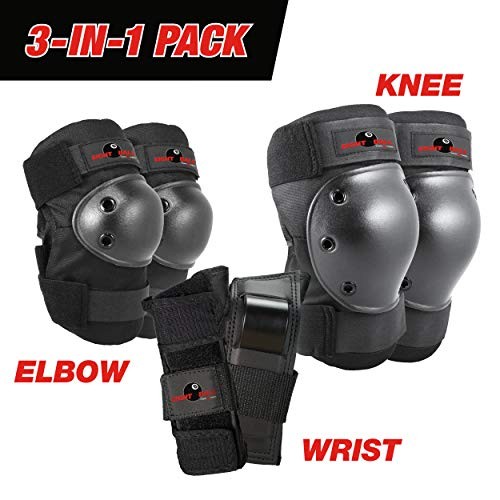 EIGHT BALL KIDS MULTI-SPORT PAD SET KNEE PADS ELBOW PADS WRISTGUARDS S/M BLACK