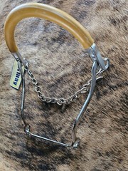Hackamore w/ Rubber Tubing Noseband – Stainless Steel – Horse