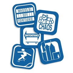 411VM Skateboard Sticker Icons 5-Pack Stickers
