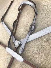 Bling! Western Saddle Horse Silver Glitter Bridle + Breast Collar + Wither Strap