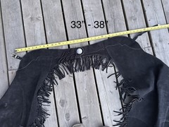 Adult Large Black Leather Western Show Chaps