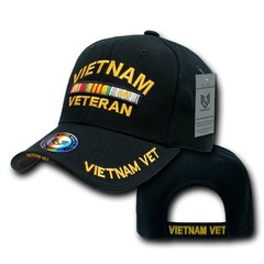Mens Top Novelty-Baseball-caps, Vietnam Vet/Black