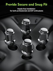 16PCS ATV Lug Nuts – Replacement for Polaris Ranger XP M12x1.5 Black Hex