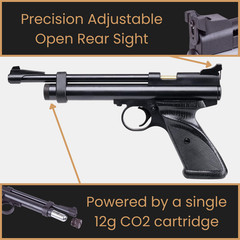 Crosman 2240 CO2 Air Pistol Kit .22 Cal Pellet Gun w/ Pellets CO2 Targets Glasse