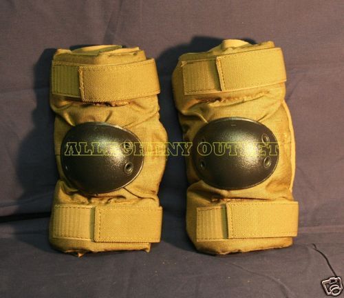 USGI Military USMC Surplus Army Elbow Pads, Coyote Brown w/ Black, Large, MINT