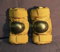 USGI Military USMC Surplus Army Elbow Pads, Coyote Brown w/ Black, Large, MINT