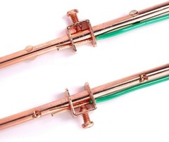 4ft Copper Grounding Rod 3/8 inches dia with Pre-Installed Ground Rod Clamp