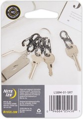 Nite Ize S-Biner Microlock Stainless Steel Durable Carabiner Key Holder 5-Count
