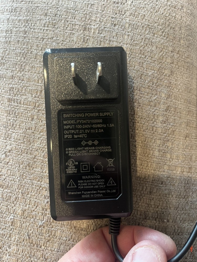 GOTRAX 37.8V 0.9A (FY0423780900) AC ADAPTER G2 PLUS ELECTRIC SCOOTER