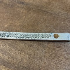 Vintage Gorgeous Silver 2 Row Crystal Horse Leather Browband For Bridle.