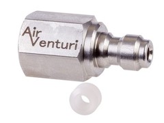 Air Venturi Male Quick-Disconnect, 1/8 BSPP Female Threads, Steel, Silver