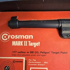 Vintage Crosman Mark II Air Pistol Target .177 C02 BB Gun, 1970s. With Papers