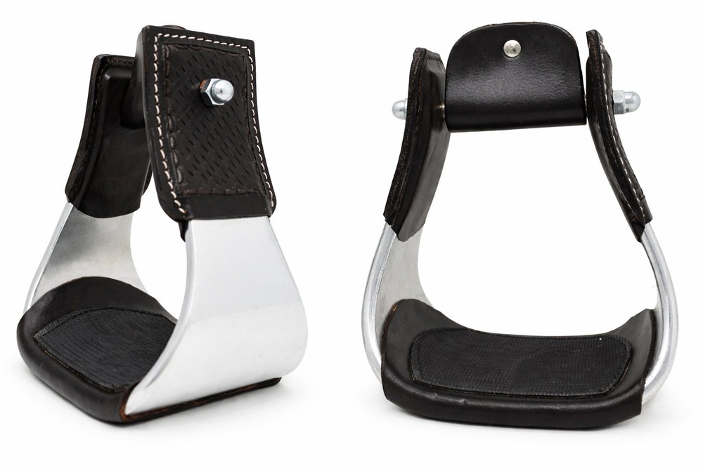 Challenger 5 3/8″ Wide Western Saddle Aluminium Bell Roper Stirrups 51133BR