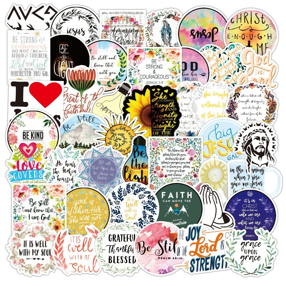 50PCS Jesus Aphorisms Vinyl Stickers Laptop Luggage Decals Dope Sticker us saler