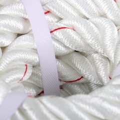 3400 Pounds White Red 1inch × 120FT High Strength Braided Rope Breaking Strength