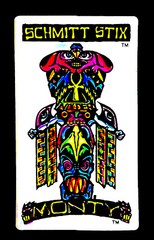 Vintage 1980’s Schmitt Stix Skateboards Monty￼ Sticker In DayGlow Colors