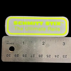 Vtg 1980’s Schmitt Stix Skateboards The Ultimate Rails Sticker In DayGlow Yellow