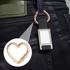 HINZIC 4pcs Heart Shaped Keychain Clip, Zinc Alloy Heavy Black(L) & Gold(M)