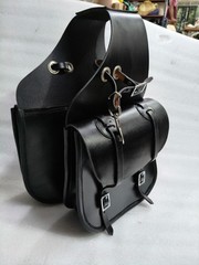 Black Genuine Leather Western Horse Saddle Bag.