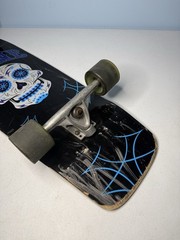 Vintage Bahne 34-1/2″ Long Skateboard Day of the Dead Skull Deck 65mm