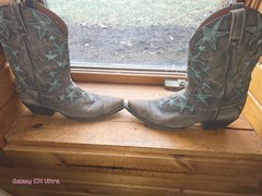 Colt Ford Western Equestrian Boots Brown Star Design women’s Size 12
