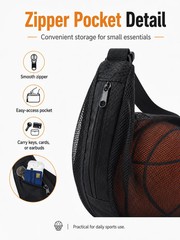 Mesh Basketball Bag Lightweight Ball Carry Bag Adjustable Shoulder Strap for Bas