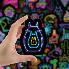 50 Pcs Vinyl Neon Signs Stickers Pack Bomb Laptop Guitar Water Bottle Decals Lot