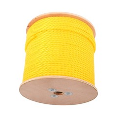 1/4 Inch by 600 Feet 3-Strand Yellow Braided Rope Breaking Strength 8500 pounds
