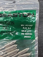 Easton Precision Bullet Target Points Aluminum Arrows 125 gr New Pack #068146