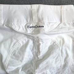 New EQUINE COUTURE White Nicole Full Silicone Printed Seat Breeches Womens 26