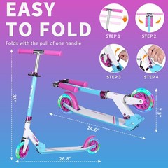 Kick Scooter for Kids Ages 6-12 & or Teens 12 Years and Up, Collapsible Porta…