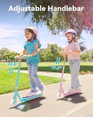 Gyroor Electric Scooter for Kids 6-12 Years with LED Wheels CPC Certified-Black