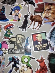 Lot Of Over 120 Cute Stickers Vinyl/Paper Mix *Free Ship* Dogs Icons Ect