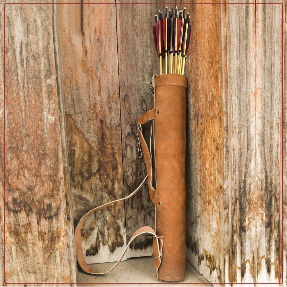 Back Arrow Quiver Genuine Suede Leather Arrow Holder Traditional Handmade Quiver
