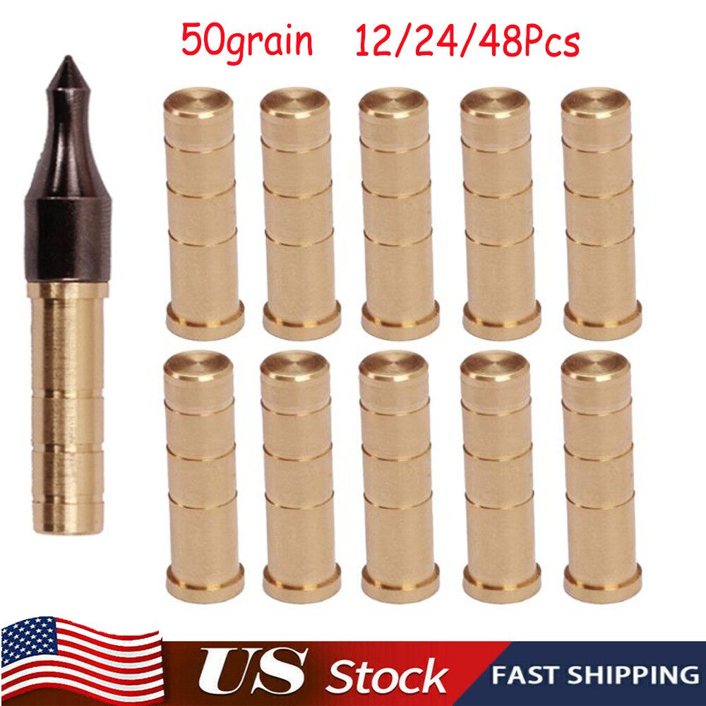 50 Grain Heavy Weight Arrow Brass Inserts Base Archery Fit ID6.2mm Arrow Shaft