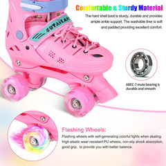 Roller Skates, Adjustable Roller Skates with Light up Wheels for Girls Boys Teen