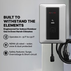 Splitvolt Level 2 EV Charging Station, Indoor/Outdoor 50A (Hardwired) chargin…