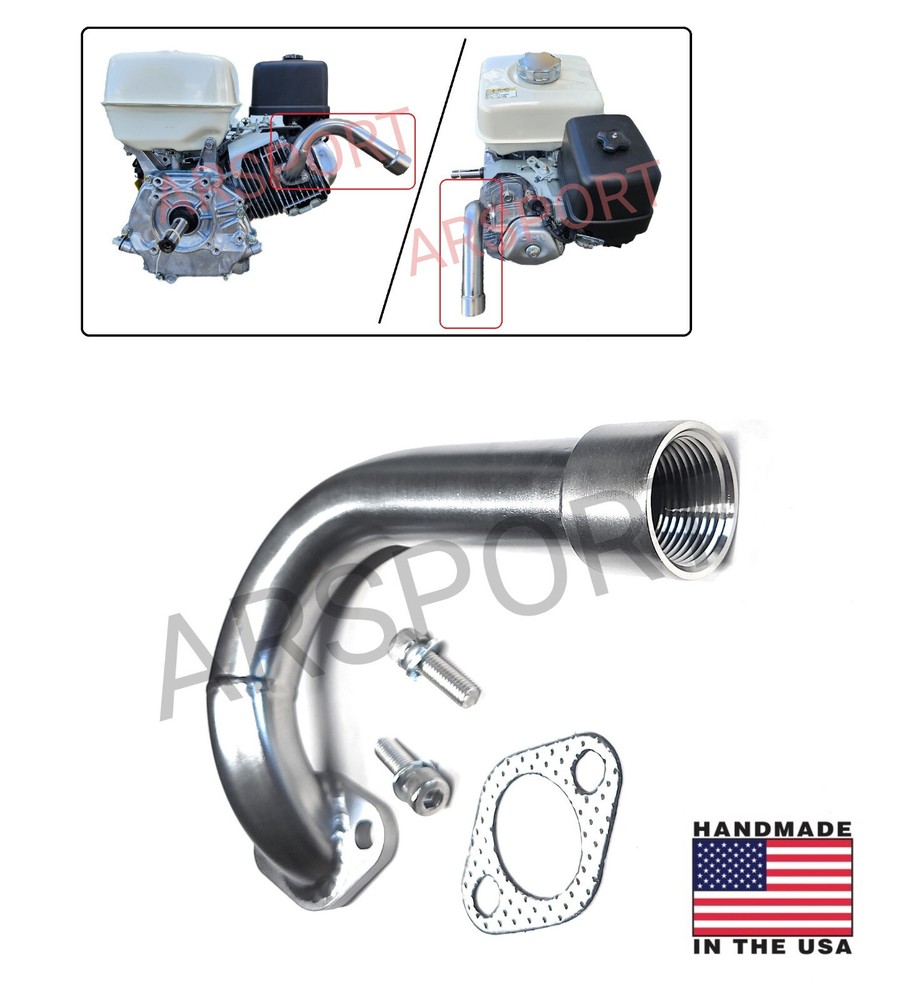 Low Exhaust Pipe 1″ female thread for: Predator 301cc, Predator 420cc, GX 270