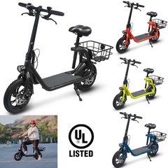 450W Sports Electric Scooter Adult with Seat Electric Moped Ebike E-Scooter