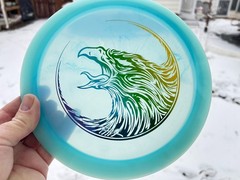 Champion FLAT Firebird Fierce Falcon Disc Golf Swirl Innova Artist Limited #6036