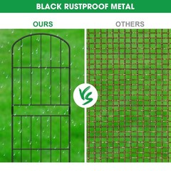 OUSHENG 38in (H) Decorative Garden Fence Fencing, 10ft (L) Rustproof Metal Wi…