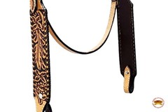 84RK Hilason Western Horse Floral Hand Carved American Leather Headstall