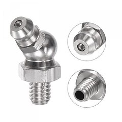 201 Stainless Steel 45 Degree Grease Fitting Thread Hydraulic Grease M6 x 1mm