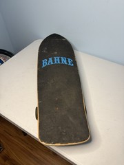 Vintage Bahne 34-1/2″ Long Skateboard Day of the Dead Skull Deck 65mm