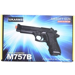UKARMS M757B M9 Airsoft Spring Pistol 6mm BBs Hand Gun – Black